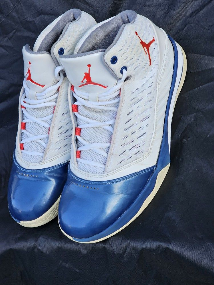 Jordan Melo B'Mo Men's Size 11 White Blue 580590-106 Sneaker Basketball Shoe