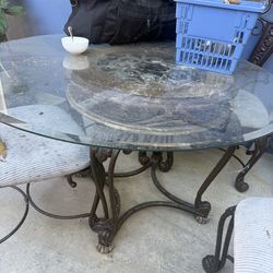 Glass table and chairs
