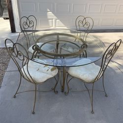 Vintage Styled metal and Glass Table 