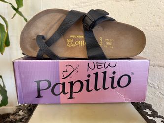 Birkenstock Papillio Black LEATHER Sandals Size 41 Regular NEW!