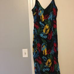 New Black tropical sexy spaghetti straps sleeveless dress size medium