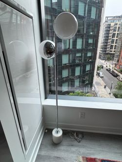Chrome Floor Lamp with Marble Base