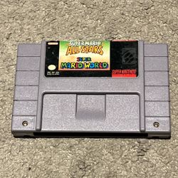 Super Mario All-stars and Super Mario World Super Nintendo SNES Cart Only Tested