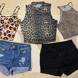 Woman’s Tops size Medium*shorts size 2 & size Small 