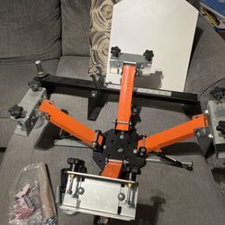 4 Color 1 Station Screen Printing Press w/ Platen – Like New 