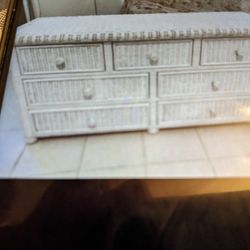 White Wicker Dresser