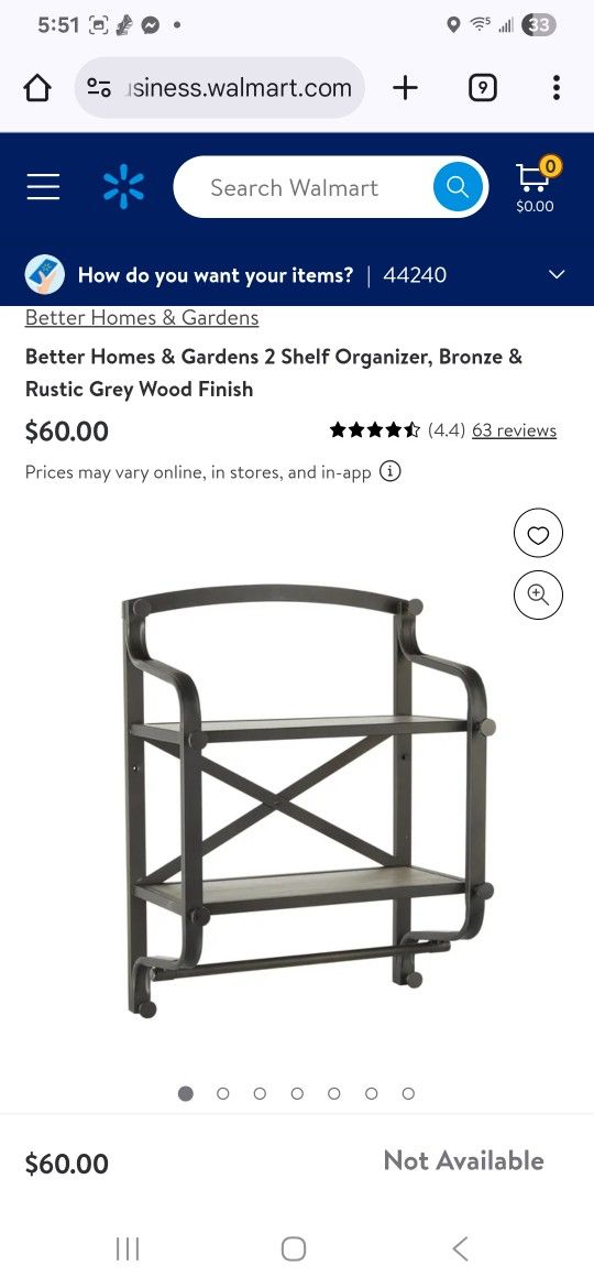 Better Homes And Gardens Bathroom 2 Shelf Organizer