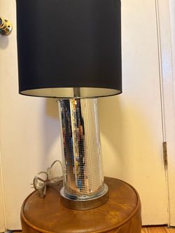 Mirror Mosaic Table Lamp with Black Shade
