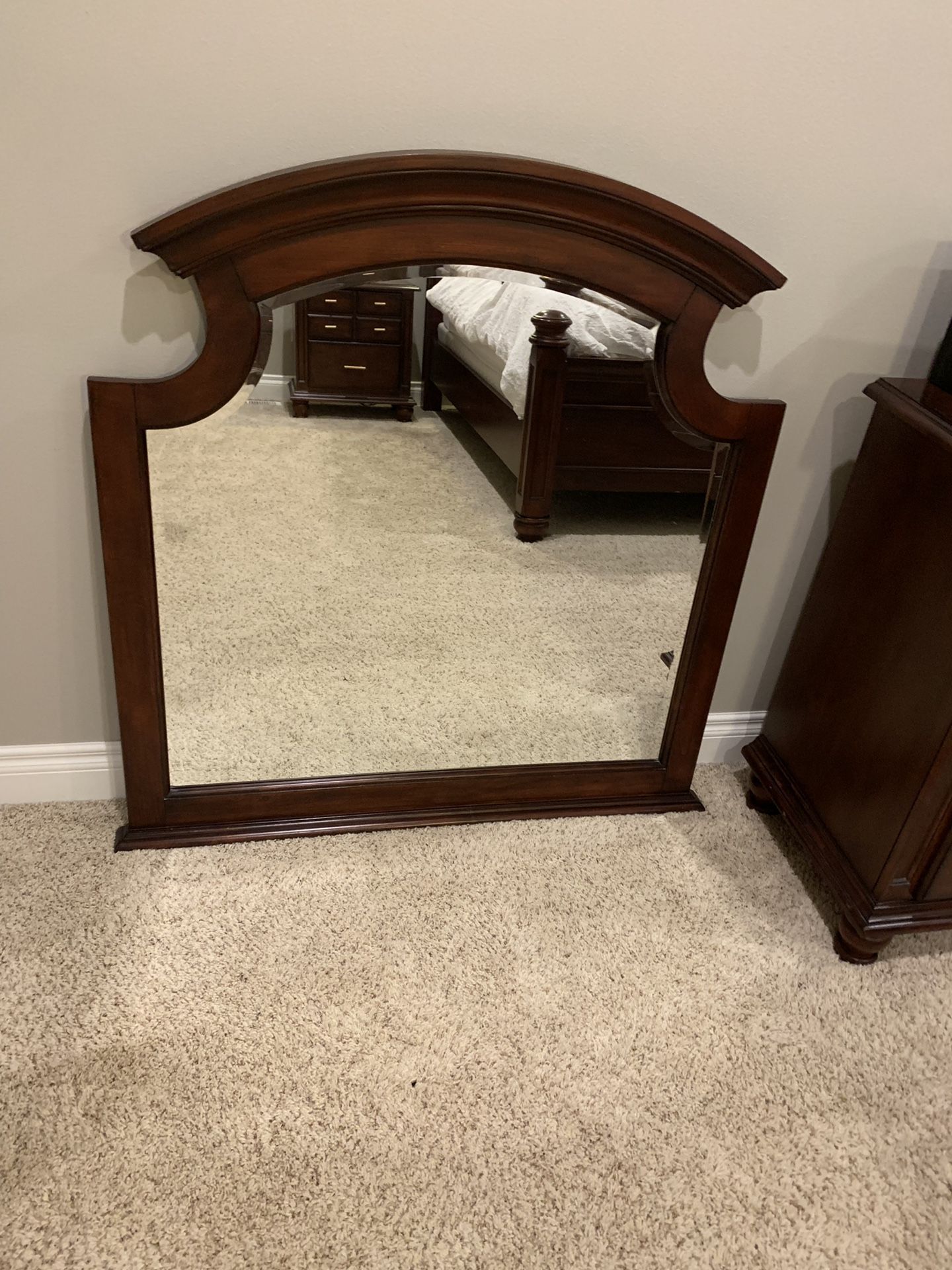 Cherry wood mirror