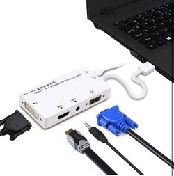 HDMI to VGA DVI HDMI with Audio Adapter Converter Cable Micro USB 3.5 mm for Laptops HDMI Computers Simultaneous Connection
