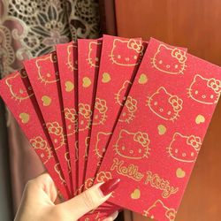 Pack of 100pcs Sanrio Official Hello Kitty New Year Red Envelope Lucky Money Packet