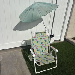 Kids Folding Beach Chair with Umbrella
