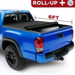 5FT Soft Roll Up Short Bed Truck Tonneau Cover For 2005-2023 Toyota Tacoma Extra Cab Cama Larga 4 Ptas