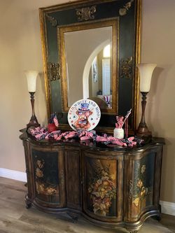 Beautiful hand, painted wood sideboard