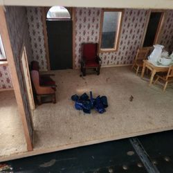 Wooden Doll House Kit Already Built and Furnished