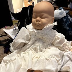 Homemade Doll With Polly Flinders Dress 