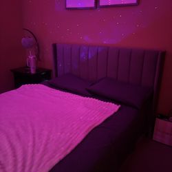 Modern Upholstered Bed Frame w/ Headboard