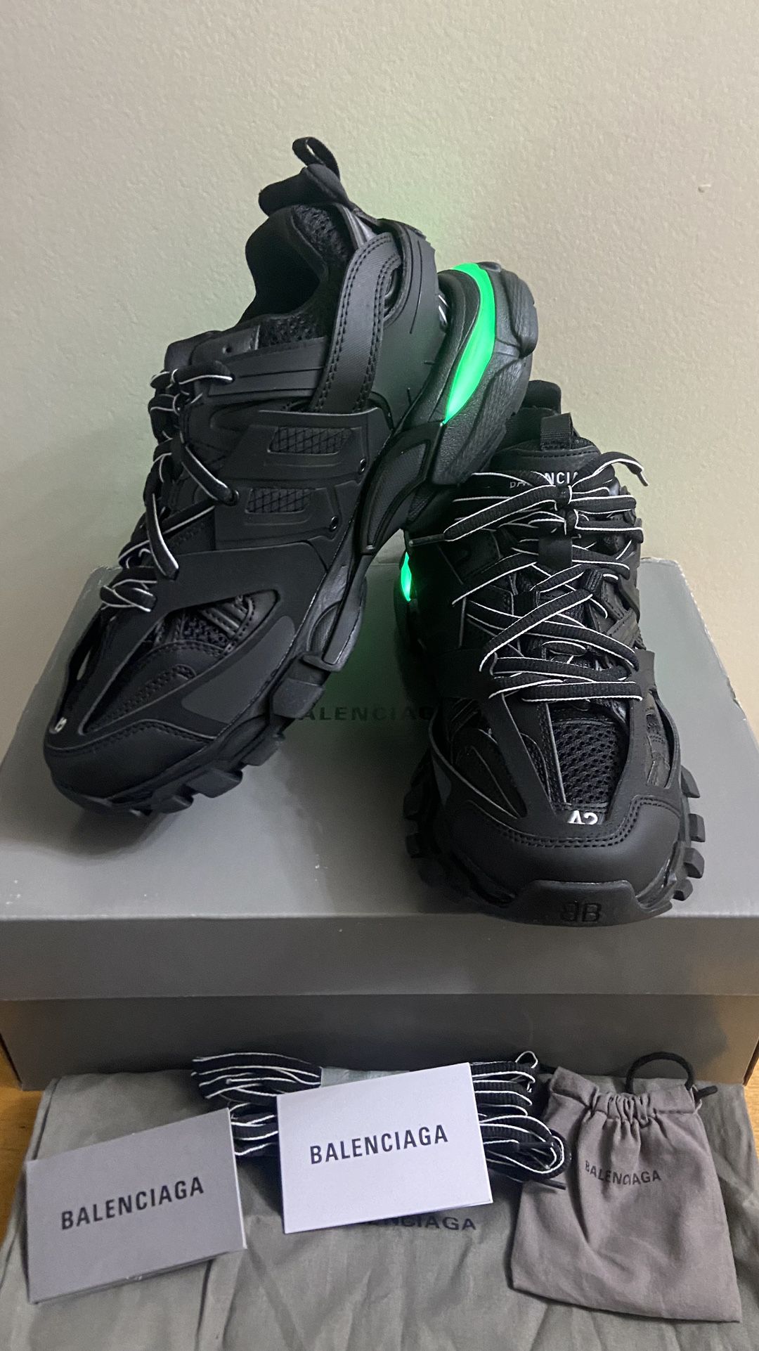 Balenciaga LED Track Runners Black Size 9 10 11 42 43 44 for Sale 