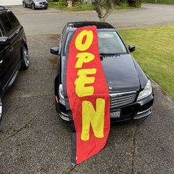 Outdoor Open Banner With Poles For Business Advertisement 