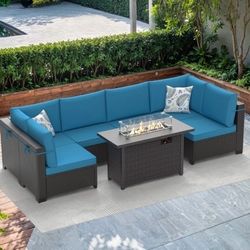 Outdoor Wicker Patio Furniture With Fire Pit 🔥🔥🔥 Brand New 