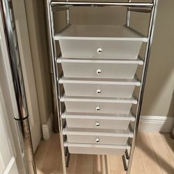 7- Drawers Storage Cart - Rolling Storage Utility Cart with Removable Drawers & Metal Frame with Lockable Wheels for Home, Office = with 7 drawers