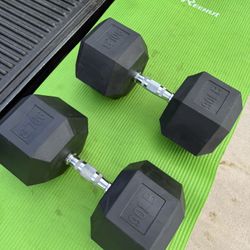 90 Pound Rubberized Dumbbells (180 Pound Total Weight)