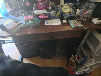 Wood Top Office Desk with Drawer
