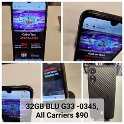 32GB BLU G33 -0345, All Carriers $90