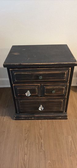 Rustic Black Nightstand with drawers