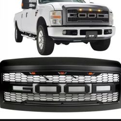 Fits 08-10 Ford F250 F350 R Style Front Hood Grille Matte Black
