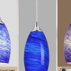 Brand New Cobalt Blue Pendant Drop Lights Two Count Brand New $35