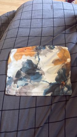 Floral Watercolor Tube Top- xs