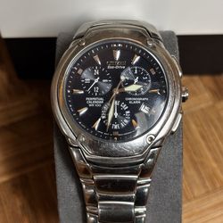 Citizen Eco-Drive Chronograph Perpetual Calendar Alarm WR 100 Men's Watch