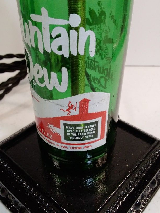 Vintage Mountain Dew Bottle Lamp
