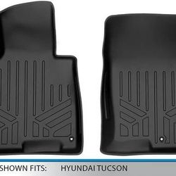 NEW Car Floor Mats 1st Row Black Liner 2022 to 2025 Hyundai Tucson/Hyundai Santa Cruz SMARTLINER All Weather Custom
