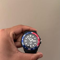 Analog “Pepsi bezel” Casio (100M WR)