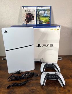 🔥🔥Sony PlayStation 5 PS5 Slim Disc Console CFI-2015 2 Controllers 2 Games Bundle