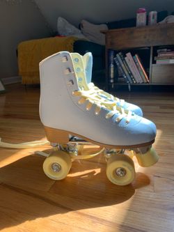 Impala Quad Roller Skates — Sky Blue/Yellow, Size 6
