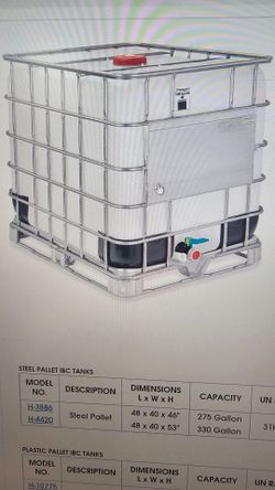 Used IBC totes with racks.