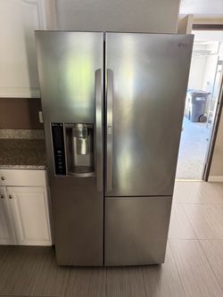 LG refrigerator side by side stainless counter depth