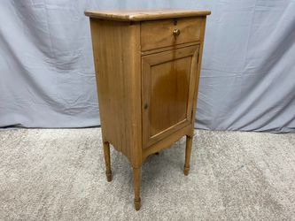 Antique Solid Wood Narrow Bedside Table