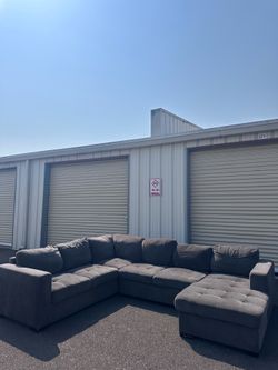 🛋️Oversized Gray Modular Sleeper Sectional with Storage Ottoman | COUCH+DELIVERY $700