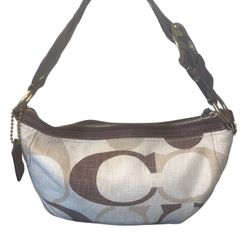 Coach Tonal C Chocolate & Cream Hobo Bag