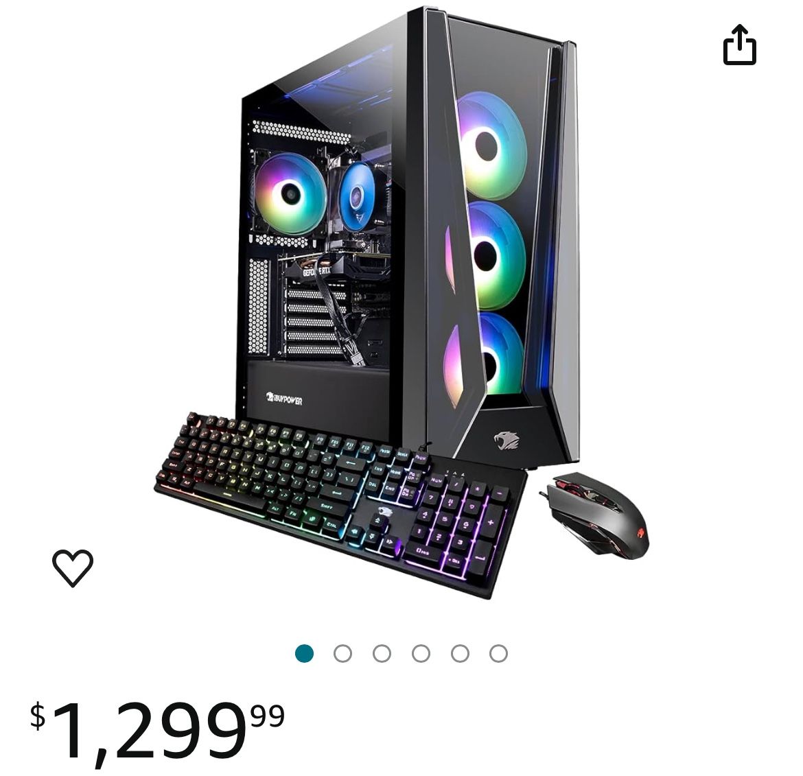 iBUYPOWER Pro Gaming PC Computer Desktop TraceMR 10007W11 (AMD Ryzen 7, GeForce RTX 3060 12GB, 16 GB DDR4 RAM, 1 TB HDD