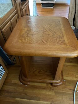Small Wood Two Tier Side Table