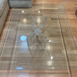 Vintage Lucite & Glass Coffee Table — Hollywood Regency / 1970s