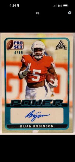 Bijan Robinson • 2021 Leaf • Pro Set Power • Blue Foil Autograph • 4/99