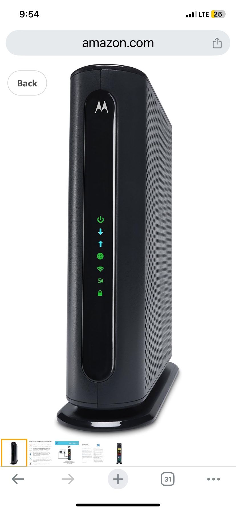 Motorola Modem And AC1600 Router