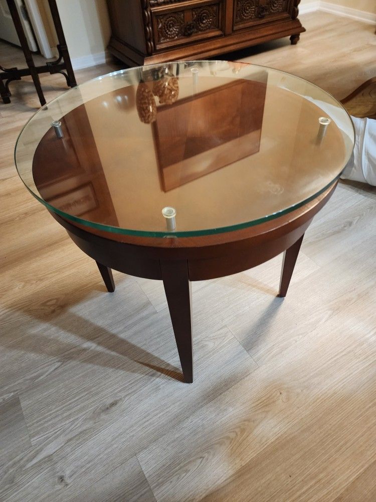 Glass Top End Table
