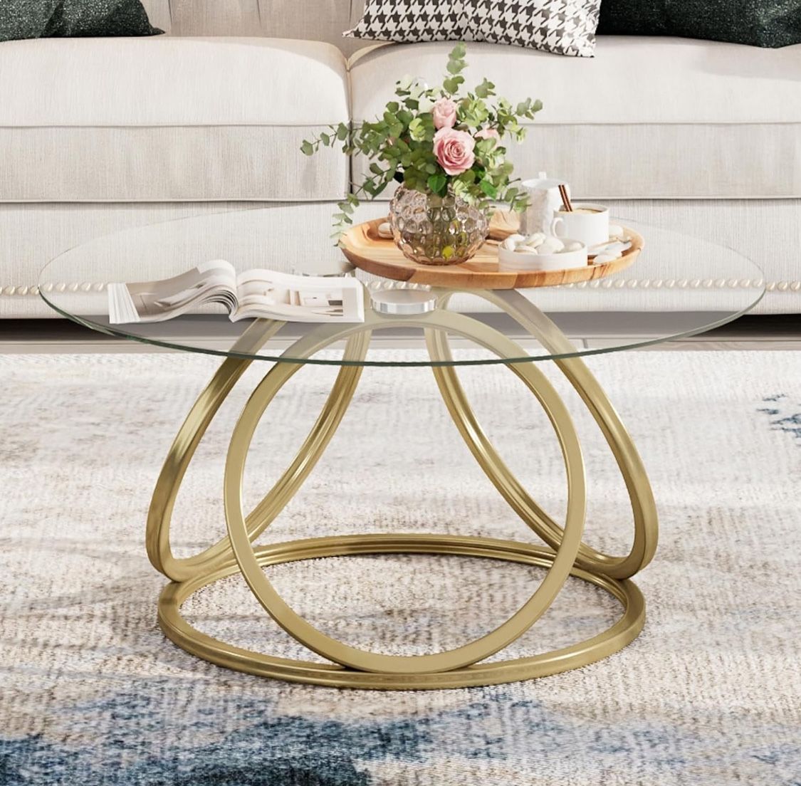 O&K FURNITURE Gold Coffee Table